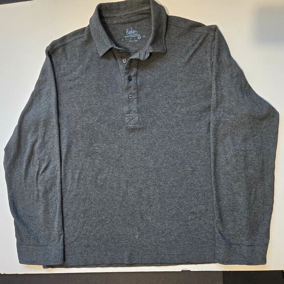 Boden Men's Long Sleeve Polo Dark Gray - XL - Picture 1 of 8